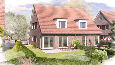 Visualisierung Doppelhaus Lübeck - Variante -- Architekt Kriese